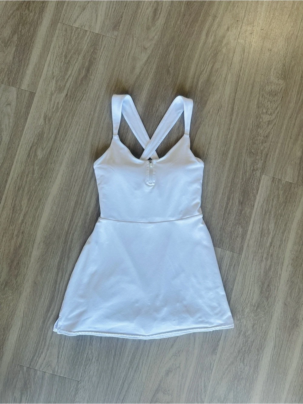 ALO Yoga Showcase Zip Tennis Dress White Small Alosoft
